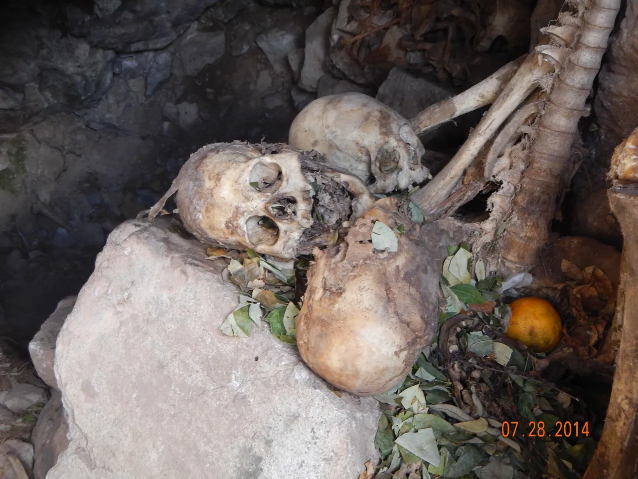 Destroyed grave hidden at the Cachiccata Quarry