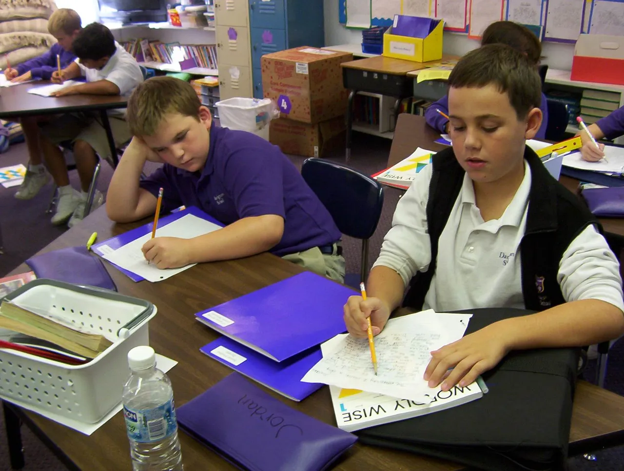 Jordan Muschamp (right) in fourth grade.