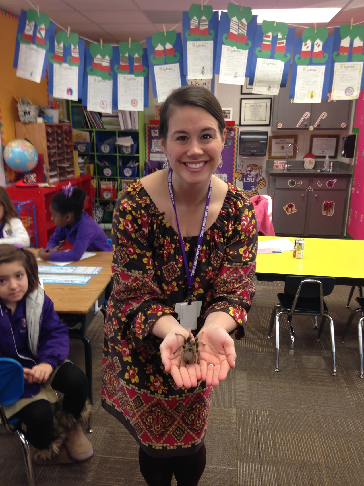John David the tarantula is a beloved member of Mrs. Harrison's first-grade class.