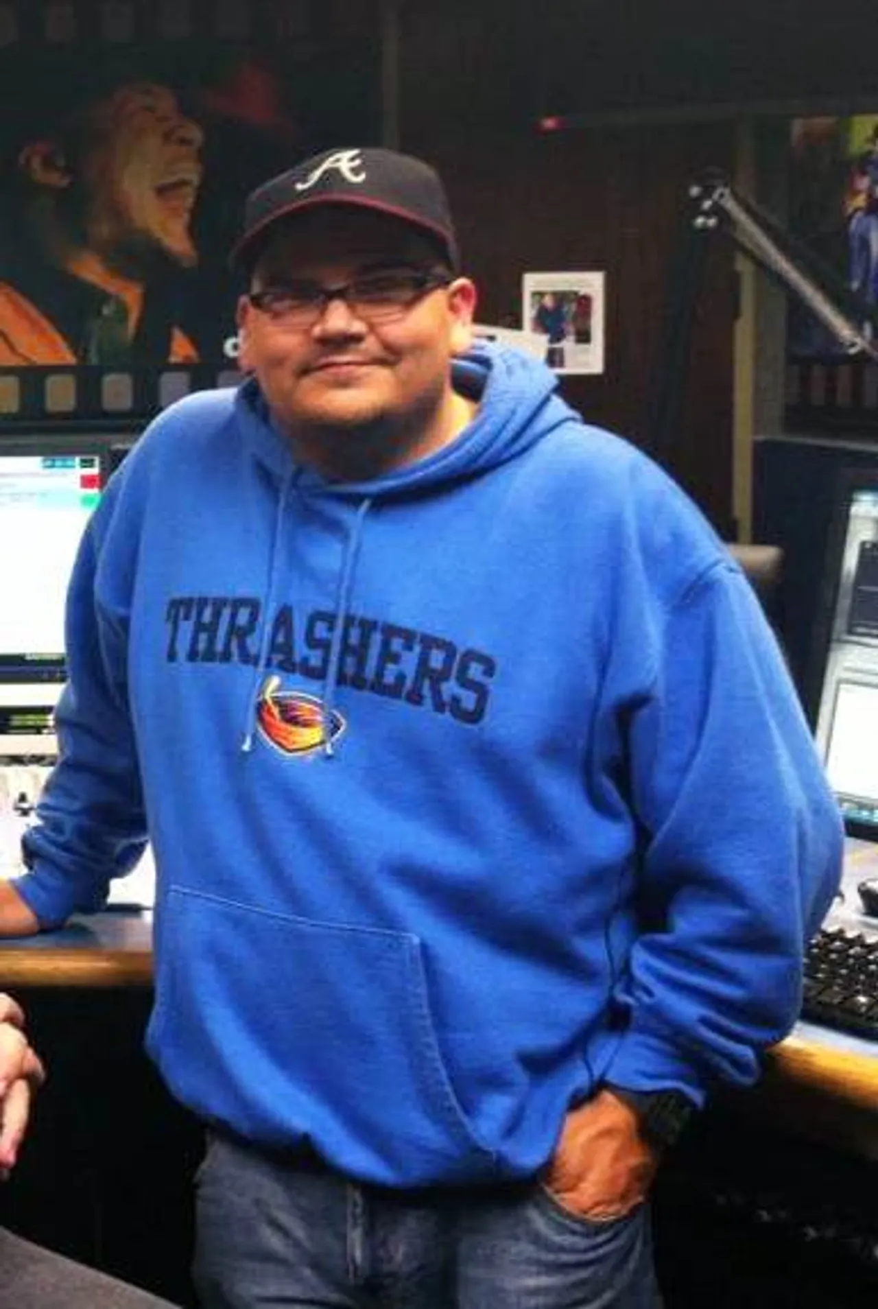 Jeremy Powell ('99) at the 92.9 DaveFM studios in 2012.