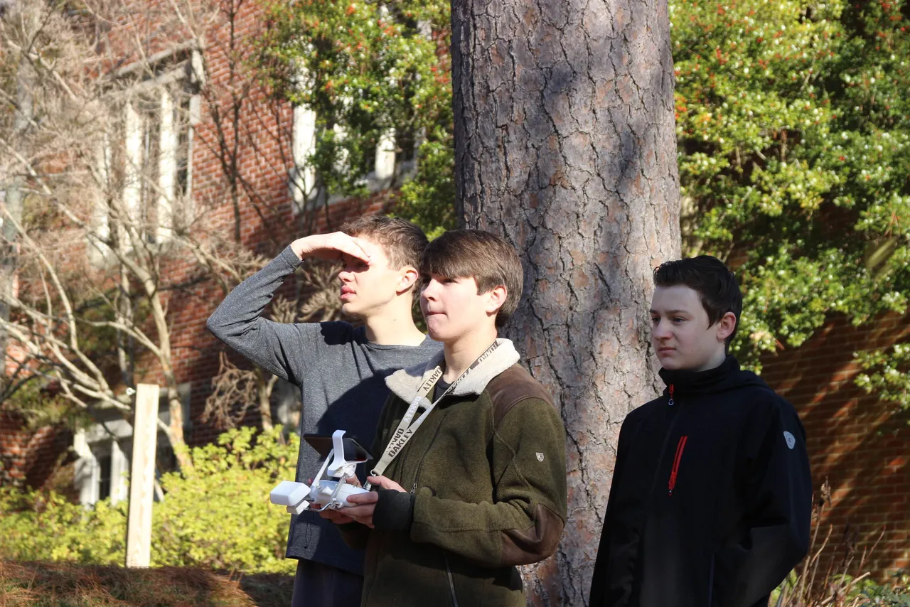 Adam Daniel controls the drone as it captures footage in The Cove.