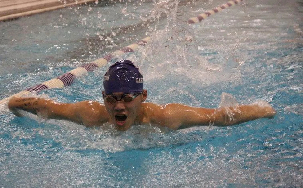 Sophomore David Kim swims at Darlington on Thursday, Jan. 22, 2015. (Photo credit: Sierra Campbell/Rome News-Tribune)