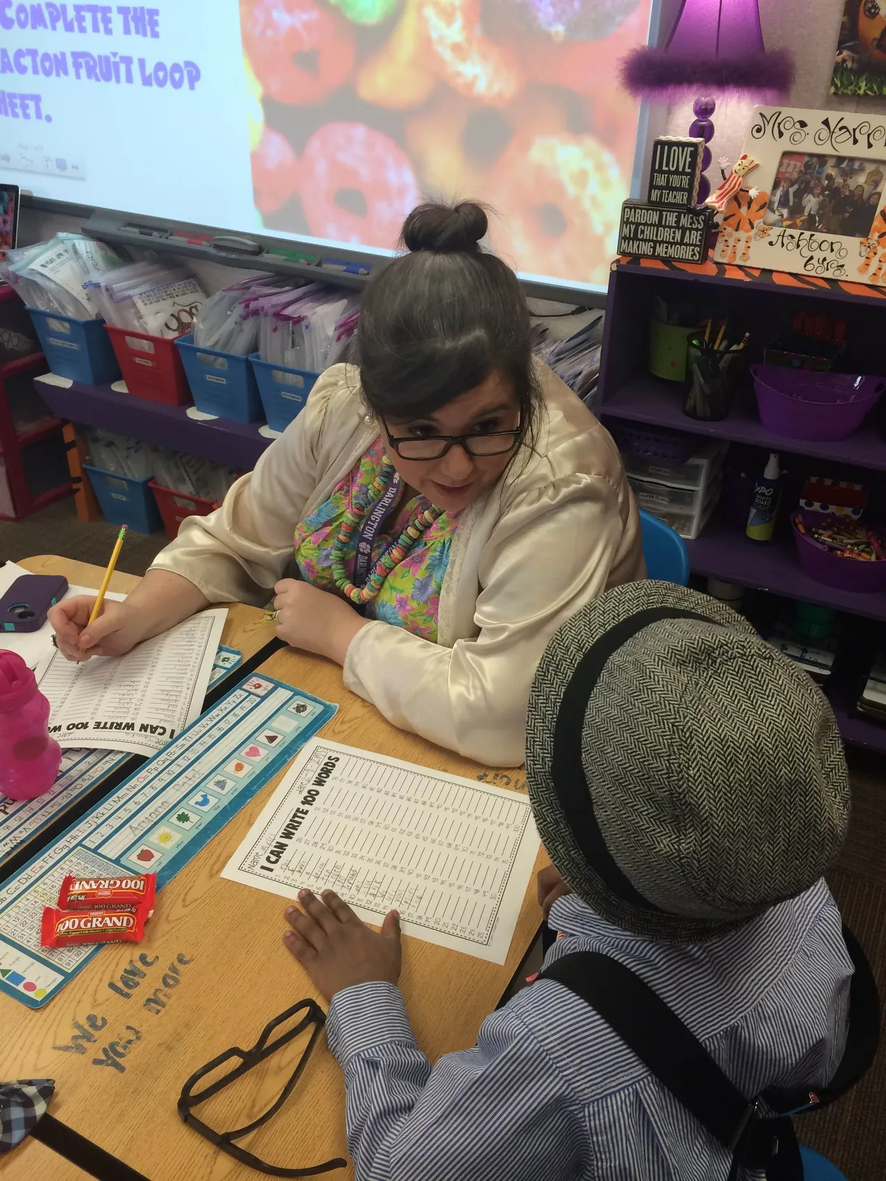We each made a list of 100 words.