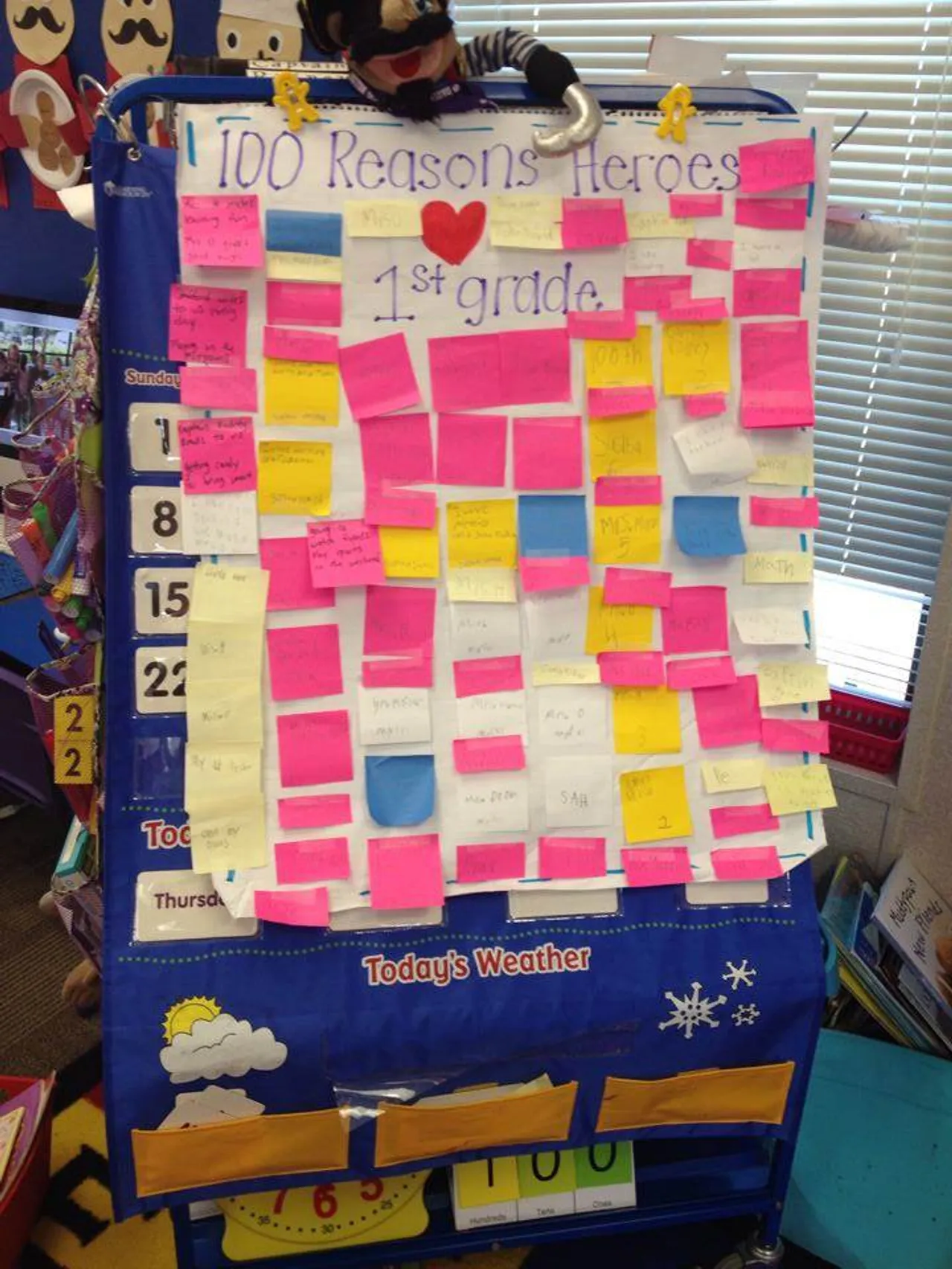 We made a list of 100 things we love about first grade! A couple of students even wrote down "Miss Tannika!"