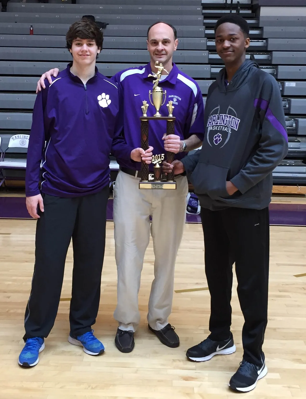 Left to right: Andrew Land (8th Grade), Coach Kevin Ivester, JD Hull (8th Grade)