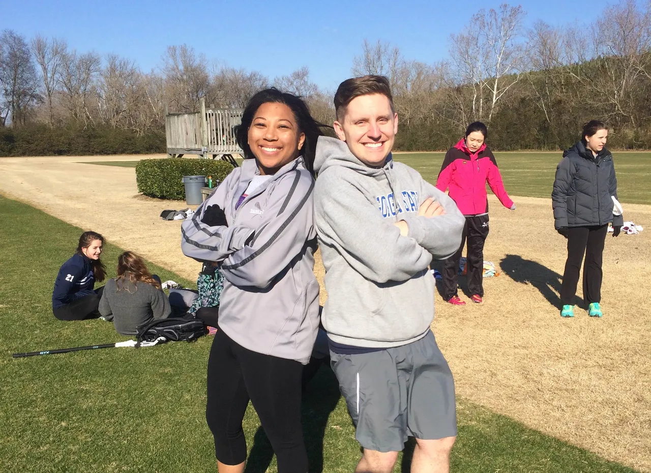 It was a cold, sunny day for lacrosse practice!