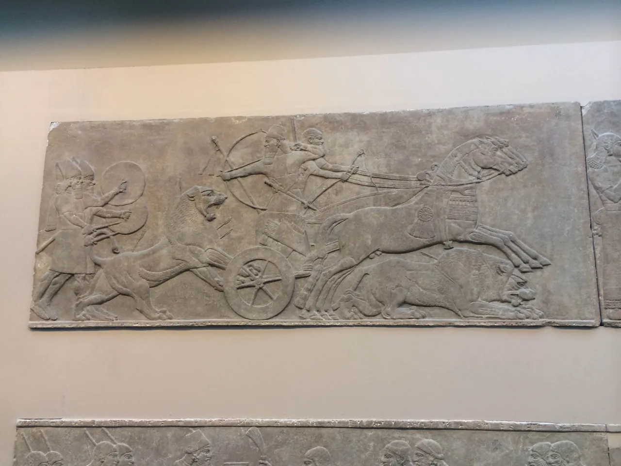 Lion hunt relief carving from Nimrud.