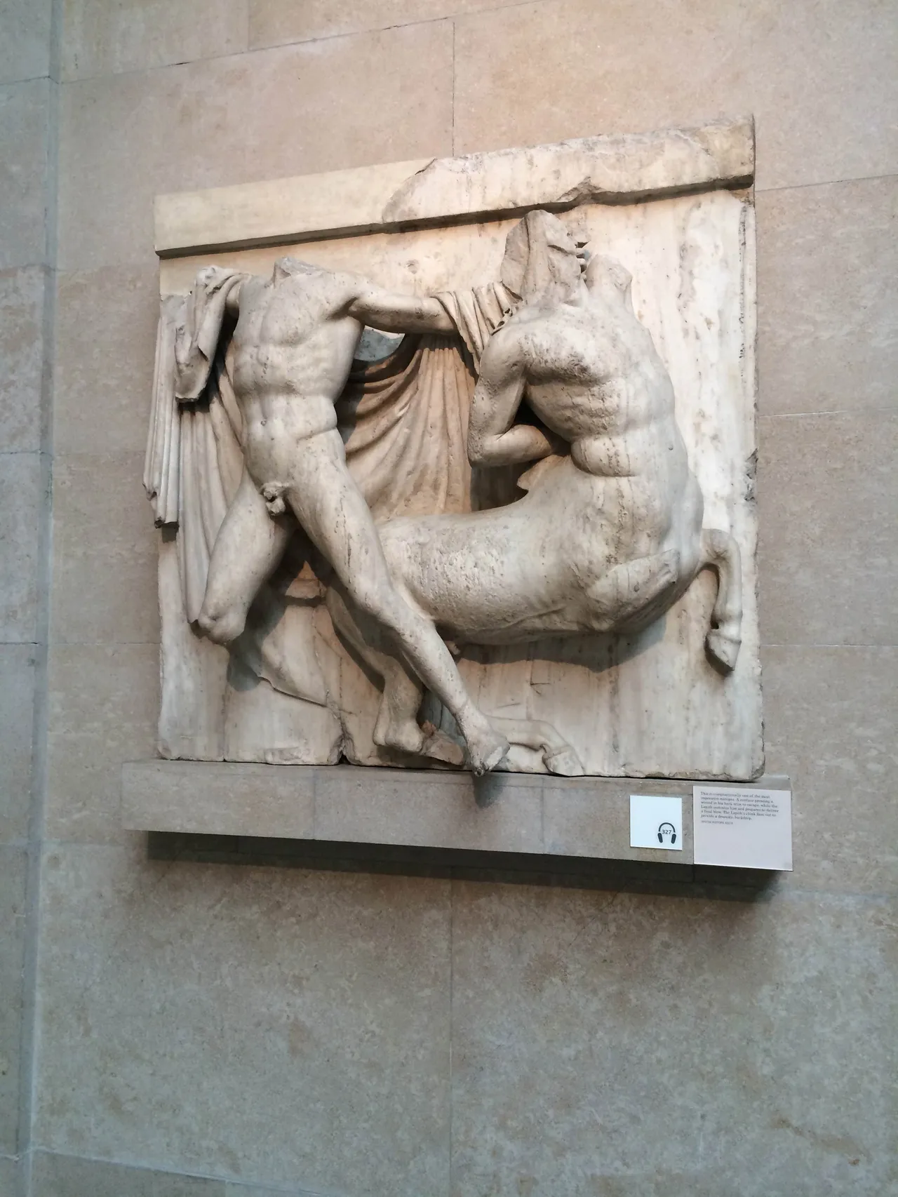 The Lapith Wedding from the outer frieze of the Parthenon in Athens.