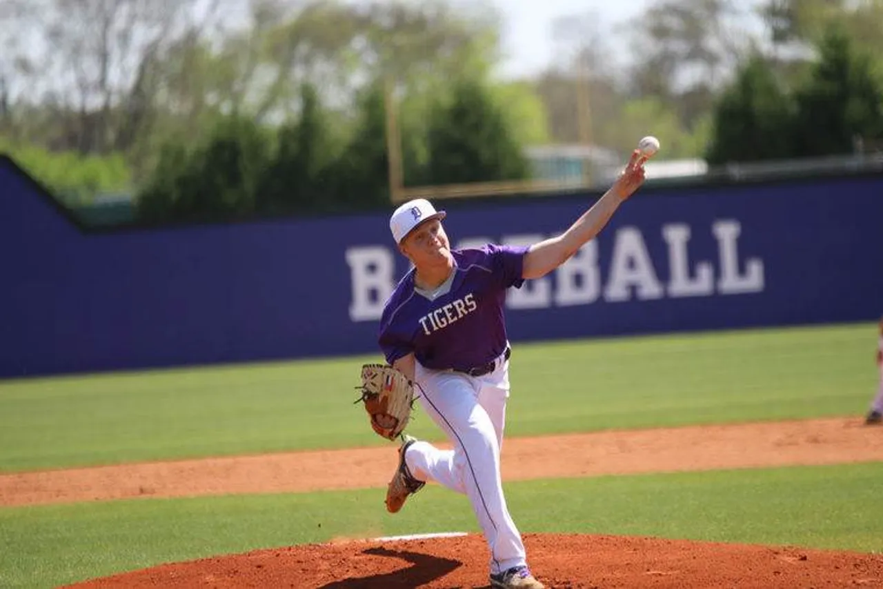 Junior Jay Shadday delivers a pitch against Model on Saturday. (Photo credit: Tyler Greenawalt / Rome News-Tribune)