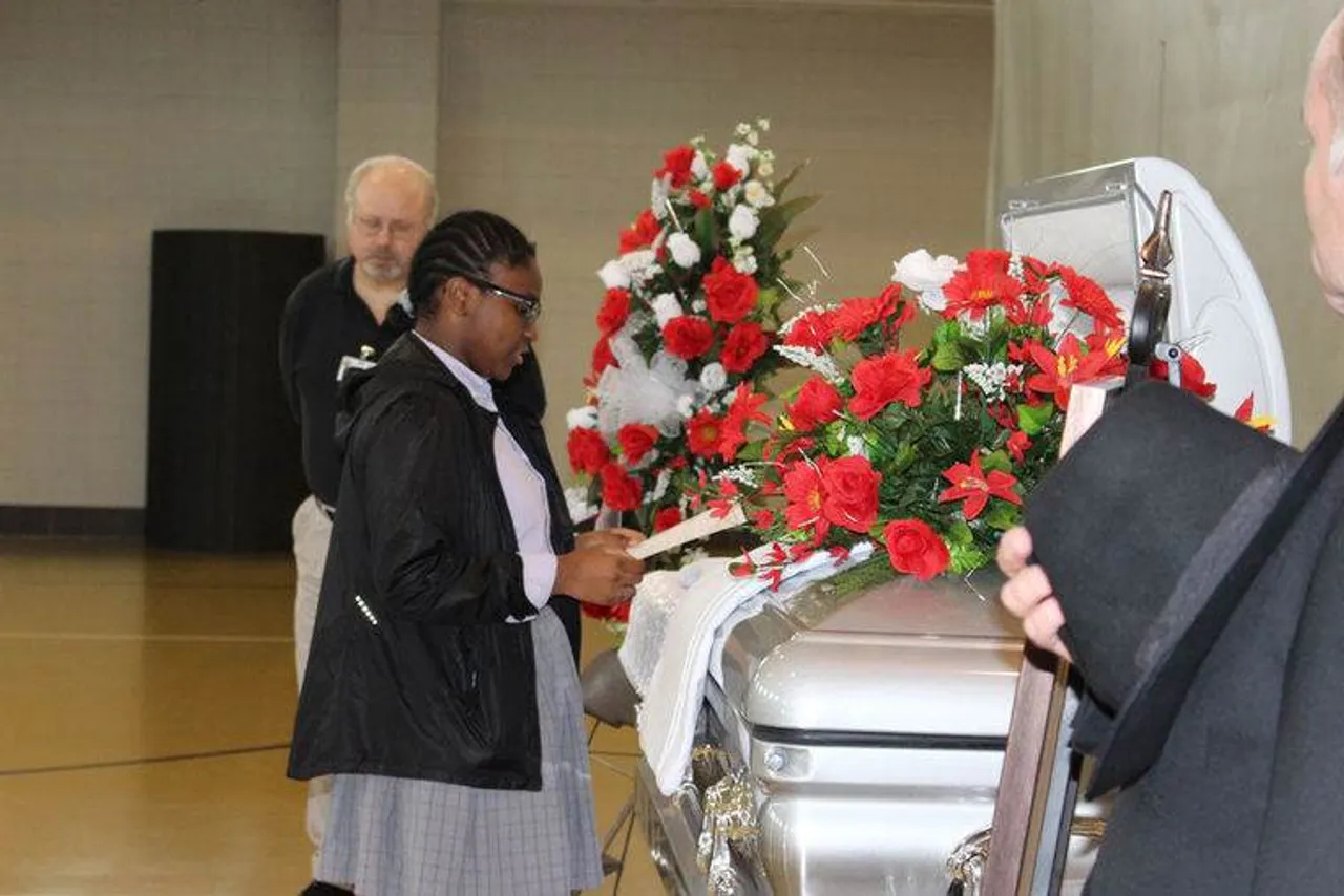 Senior Destiny Sewell reads her own eulogy at a station at Darlington's Prom Promise. (Photo credit: Kristina Wilder / RN-T.com)