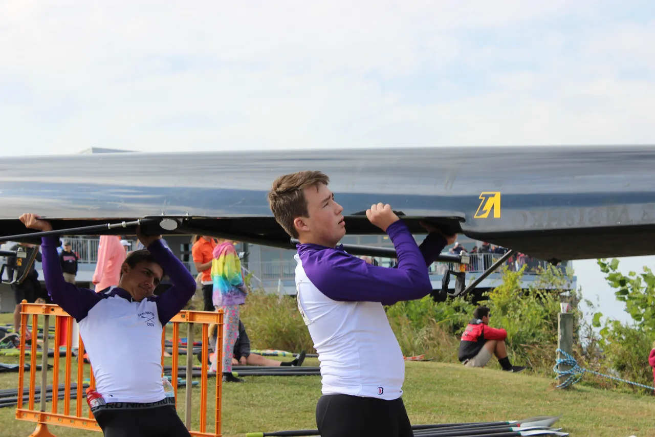 Ben Doig ('18) competes with Darlington's crew team at the Head of the South regatta.