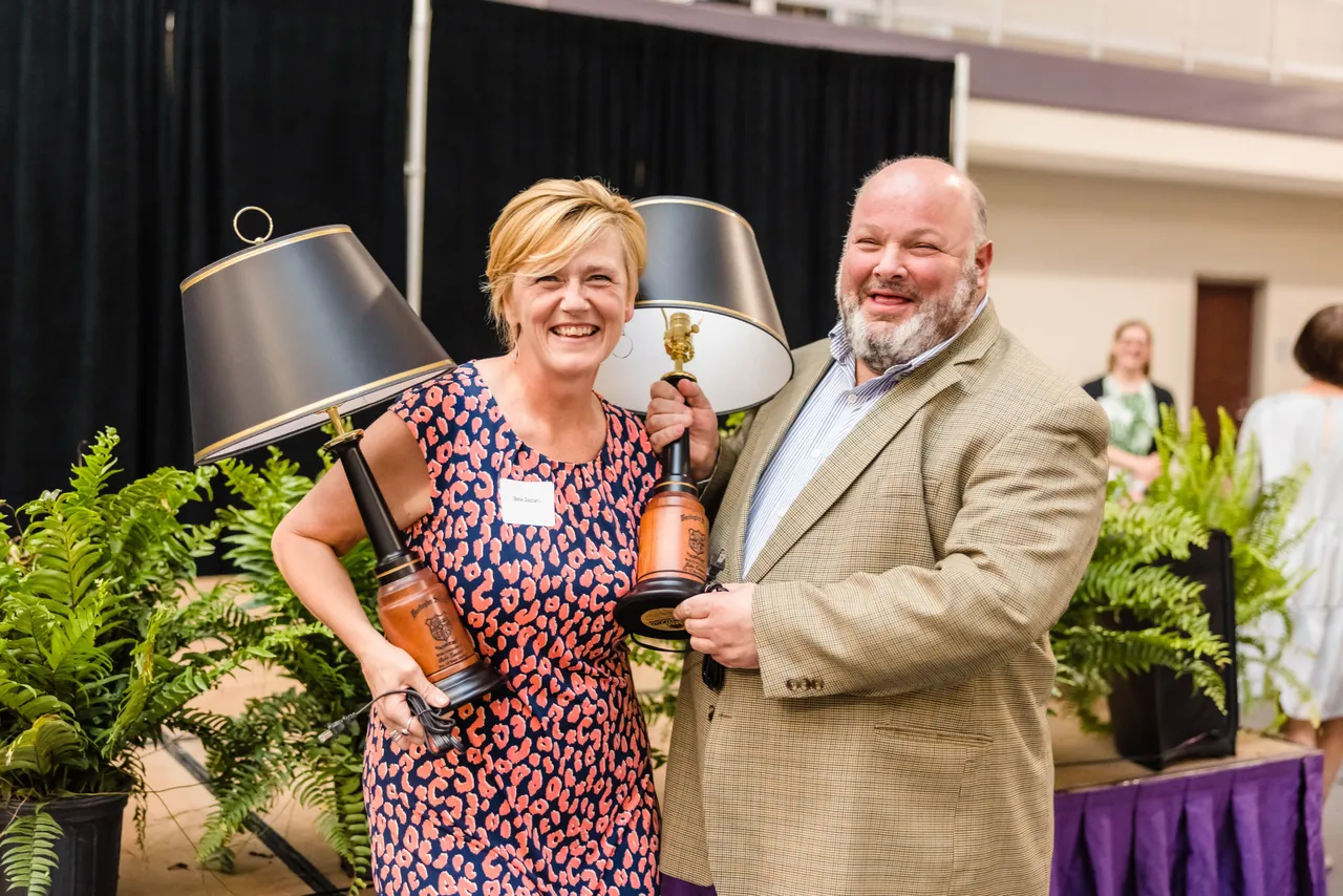 Bebe and John Zazzaro were recognized at the 2021 Brown Faculty Appreciation Dinner for 10 years at Darlington.