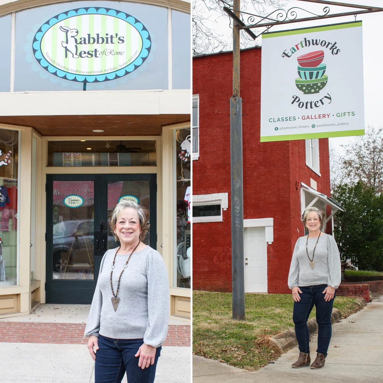 Rabbit’s Nest of Rome and Earthworks Pottery Studio & The Gallery at Earthworks Pottery: Owned by Lisa Smith, grandmother of kindergartner Hollis Hoyt and fourth-grader Hudson Hoyt.