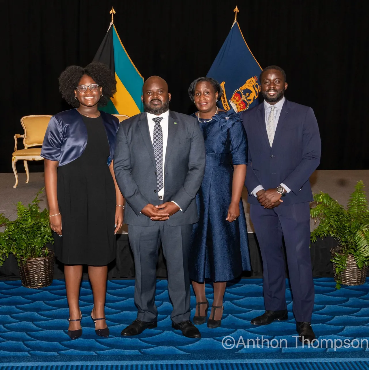 Ian Winder '14 with his parents and sister at his father's Chief Justice of The Bahamas.