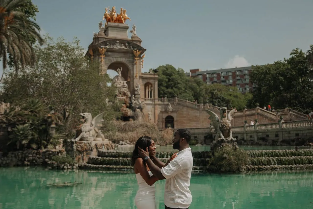 Ian Winder's engagement to his fiancee in Barcelona.
