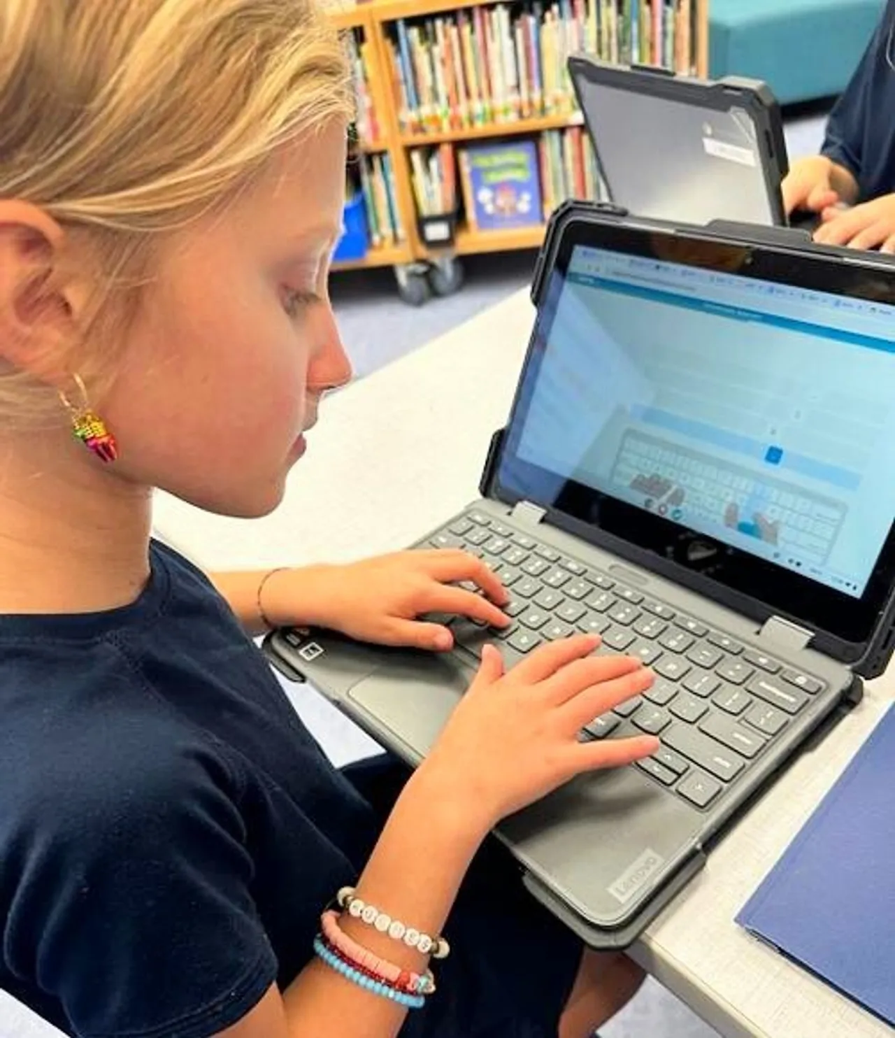 Mason Prep student working on a computer